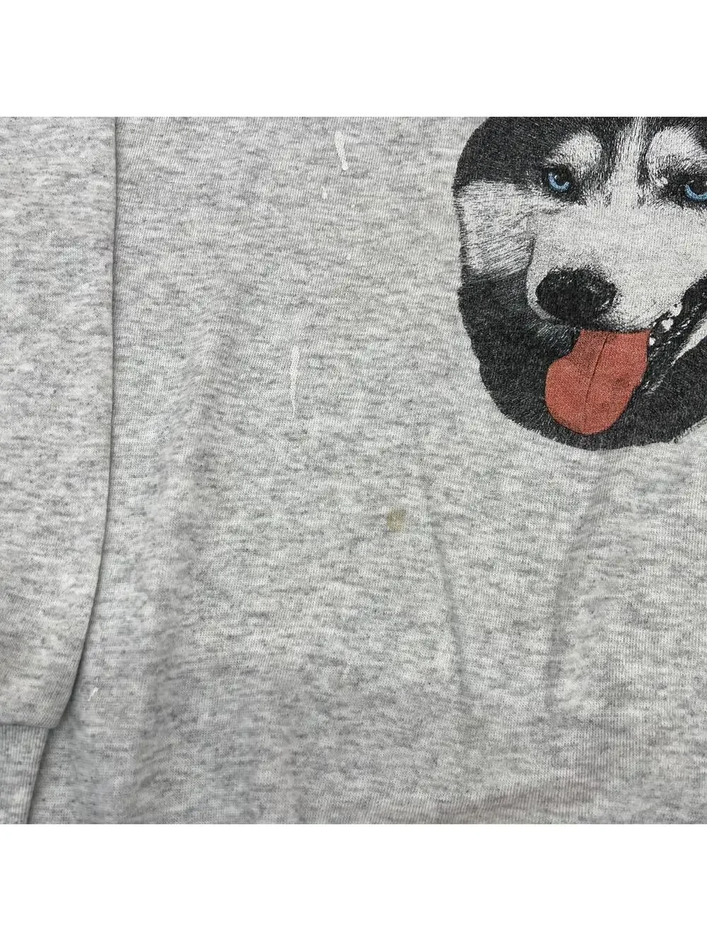 vintage huskey dog nature animal made in usa grey crewneck size xl